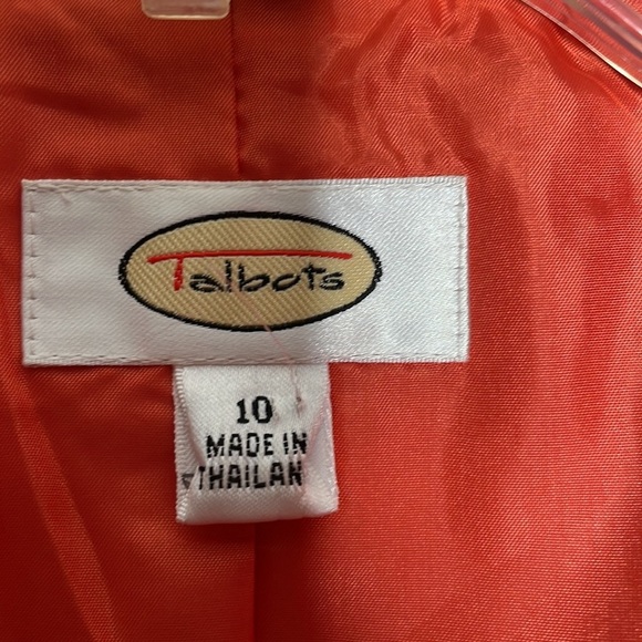 Talbots Irish Linen orange fully lined coastal grandma preppy blazer size 10 - Picture 2 of 8